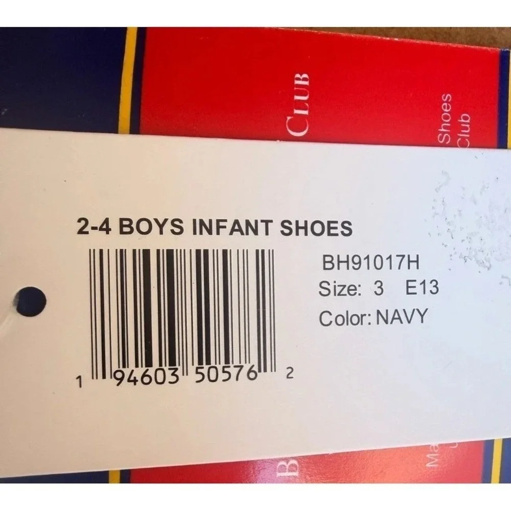 Josmo Unisex Infant Baby Size 3 Casual Sneakers Slip On‎ Crib Shoes Navy Blue